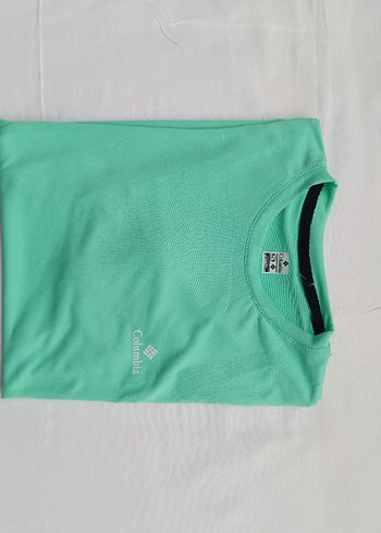 Yeşil Columbia Erkek Bisiklet Yaka Kısa Kollu Tişört