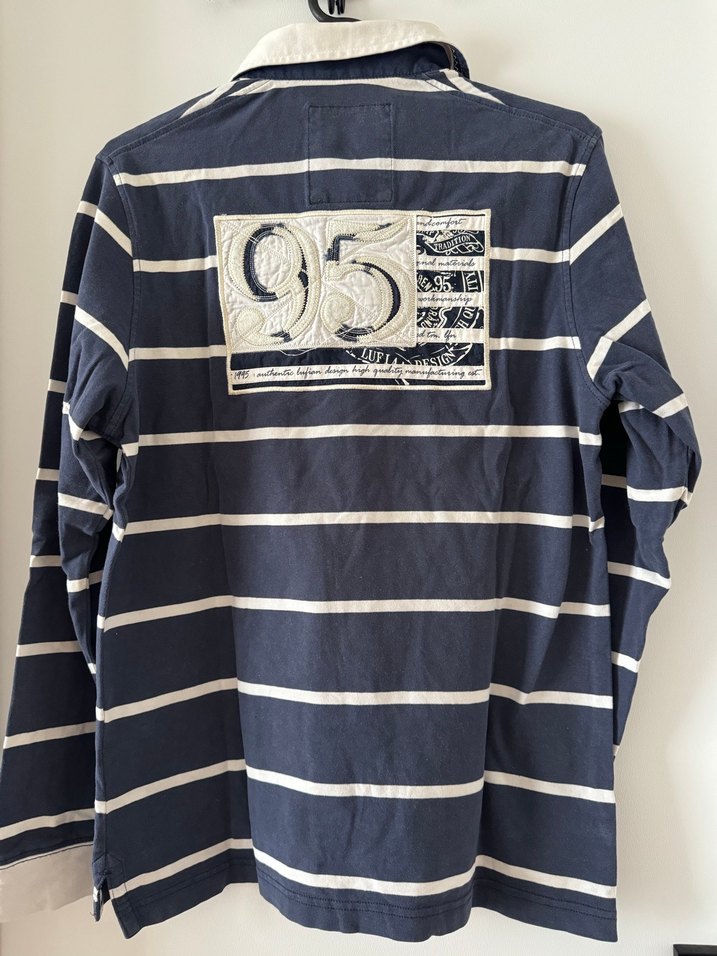 Erkek Uzun Kollu Çizgili Polo Tişört - Lufian Sweatshirt - Görsel 3