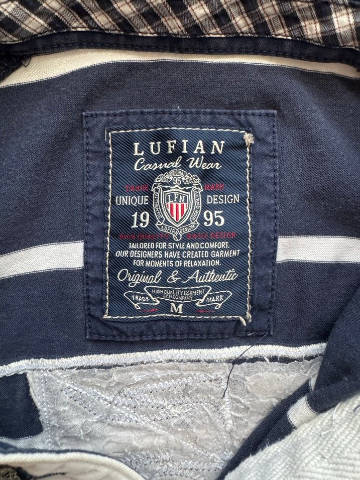 Erkek Uzun Kollu Çizgili Polo Tişört - Lufian Sweatshirt - Görsel 4