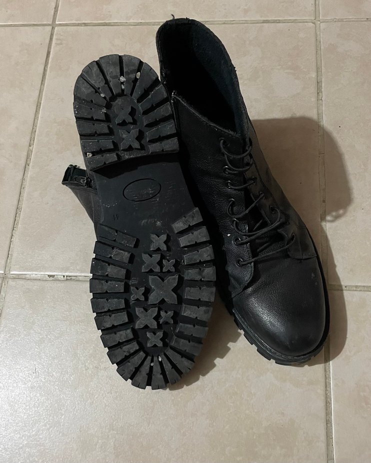 Siyah Deri Bağcıklı Bot - Görsel 5