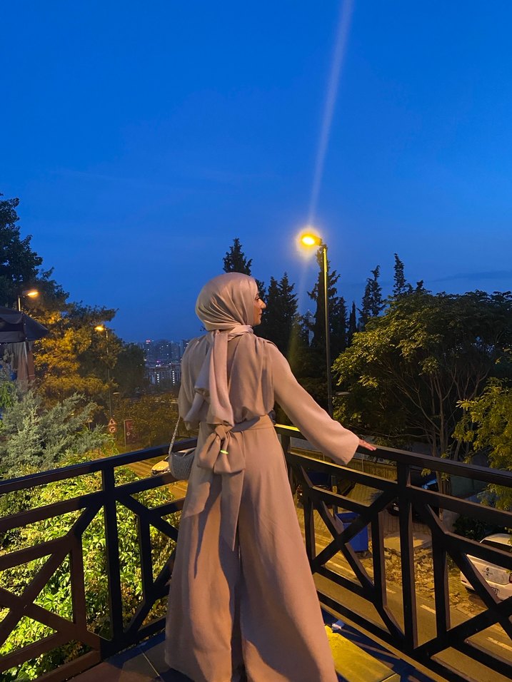 Bej Kadın Uzun Kollu Uzun Tulum - Görsel 5