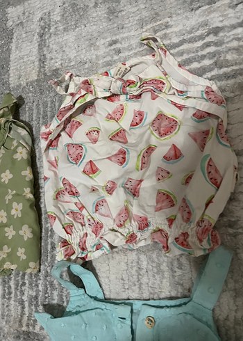 Bebek Kız Pastel Renkli 3'lü Kolsuz Set - Görsel 3