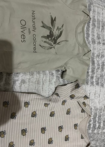 Gri Kısa Kollu Bebek Body, Düğmeli - Görsel 3