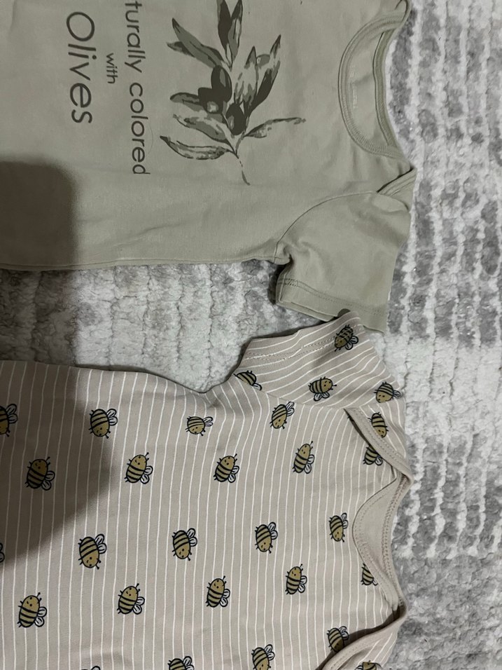 Gri Kısa Kollu Bebek Body, Düğmeli - Görsel 2