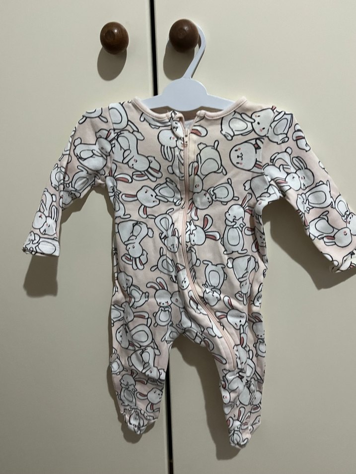 Fermuarlı Pembe Baskılı Bebek Kız Tulum - Görsel 2