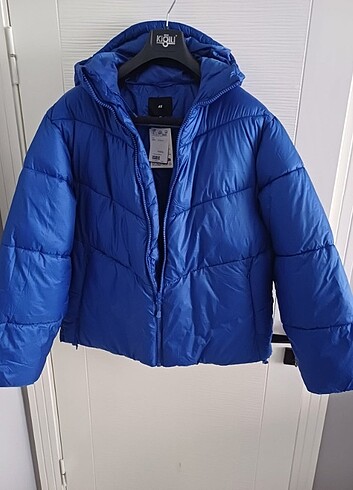 l Beden H&m hm saks mavi şişme mont