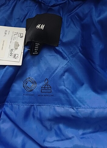 l Beden mavi Renk H&m hm saks mavi şişme mont