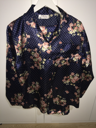 Saten cicekli pijama