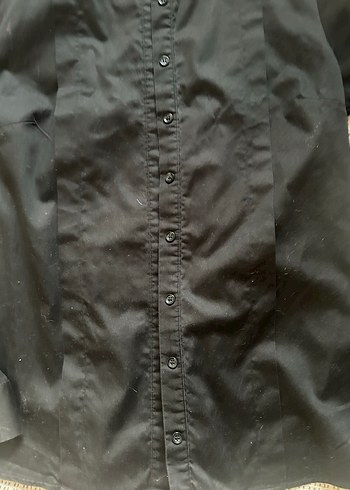 Siyah Düğmeli Uzun Kollu Gömlek - Görsel 3