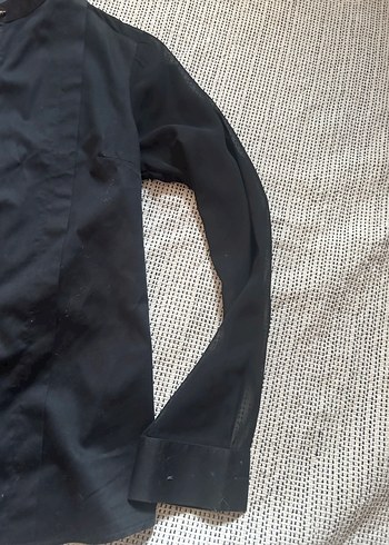 Siyah Düğmeli Uzun Kollu Gömlek - Görsel 7