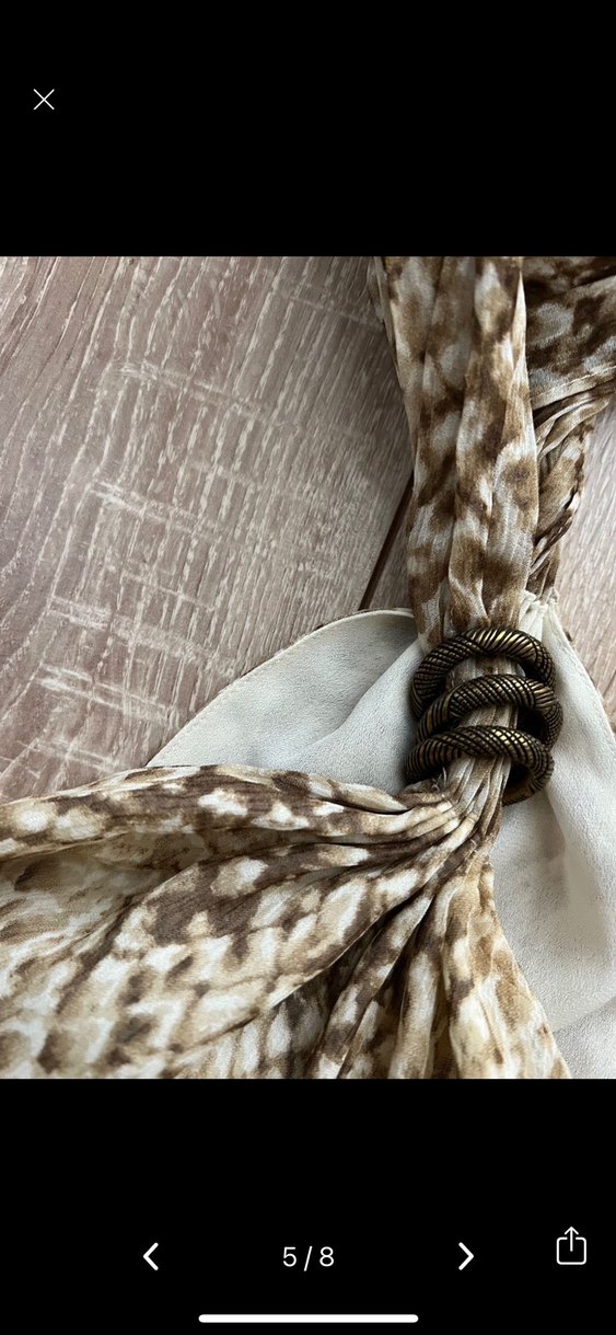 Yılan Desenli Midi Drapeli Kadın Elbise - Görsel 3