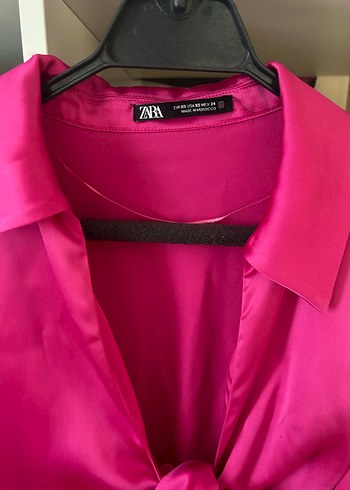 Zara Parlak Pembe Midi Kadın Elbise - Görsel 2