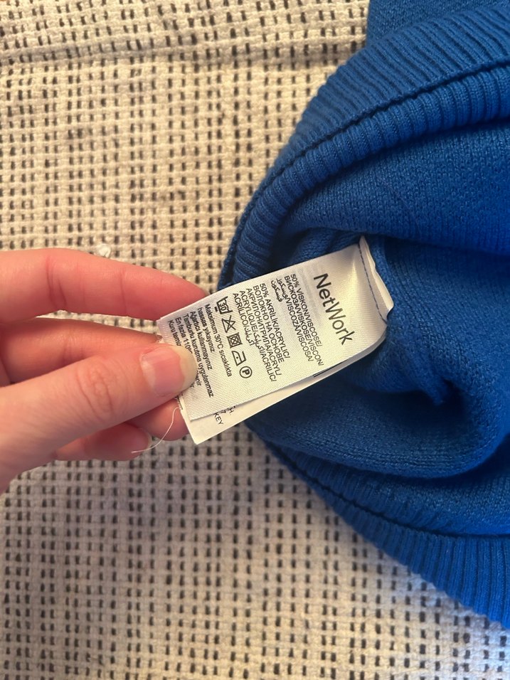 Mavi Kısa Kollu Balıkçı Yaka Triko Kadın Kazak - Görsel 5