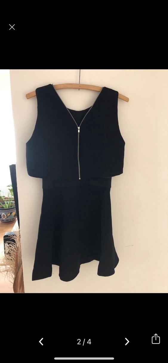 Maje Siyah Kolsuz Mini Elbise - Görsel 2