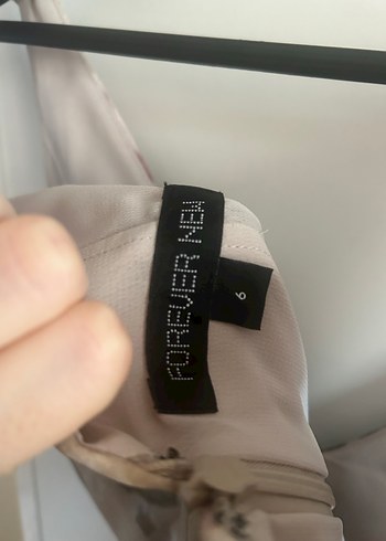 V Yaka Drapeli Uzun Bej Bohem Elbise - Görsel 8