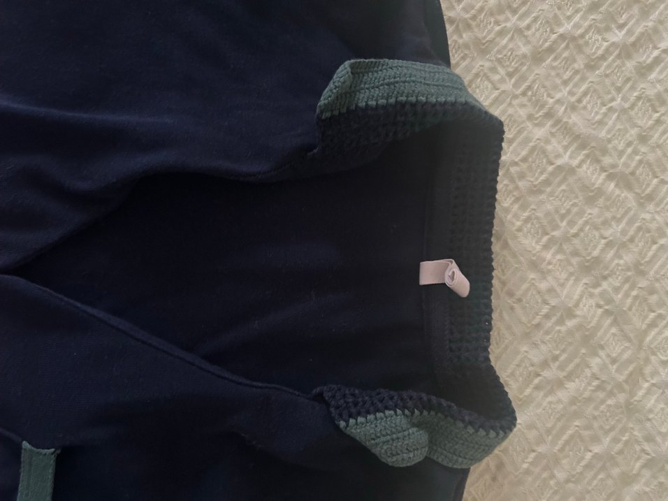 Lacivert Örgü Polo yakalı bluz - Görsel 4