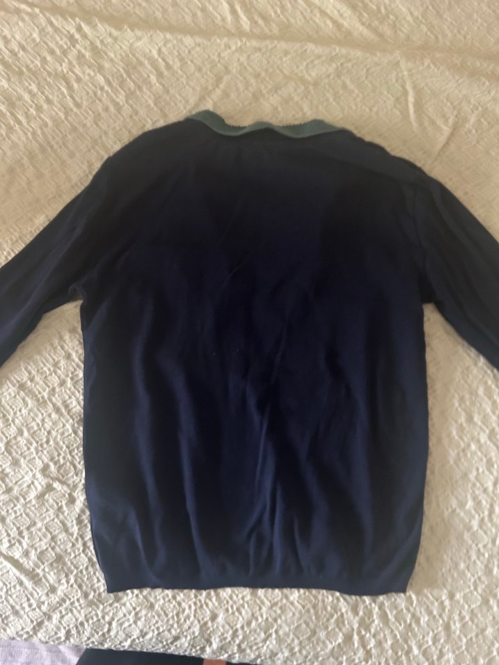 Lacivert Örgü Polo yakalı bluz - Görsel 5