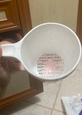 Pastel Pembe Saplı Beyaz Plastik Kepçe - Görsel 2