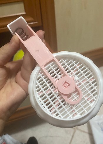 Pastel Pembe Saplı Beyaz Plastik Kepçe - Görsel 4