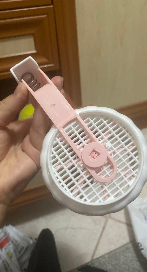 Pastel Pembe Saplı Beyaz Plastik Kepçe - Görsel 4