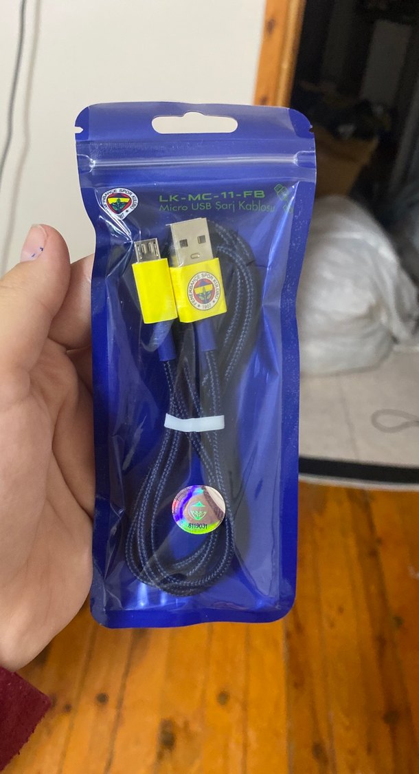 Fenerbahçe Lisanslı Mavi USB Şarj Kablosu - Görsel 2