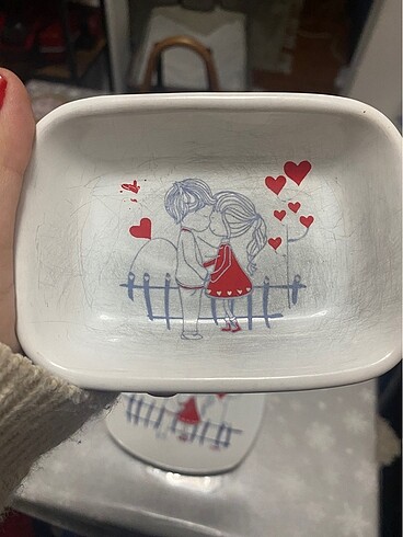 11 parça keyfi aşk keramika kahvaltı seti - Görsel 6