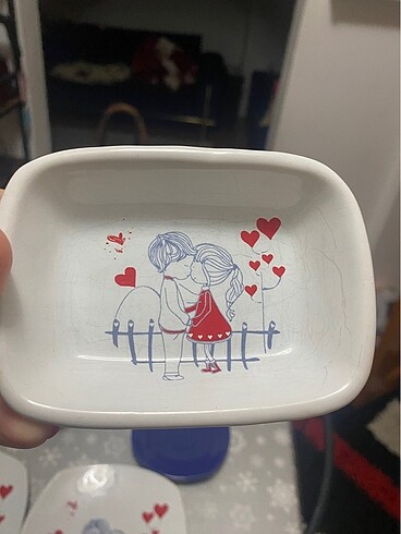 11 parça keyfi aşk keramika kahvaltı seti - Görsel 7