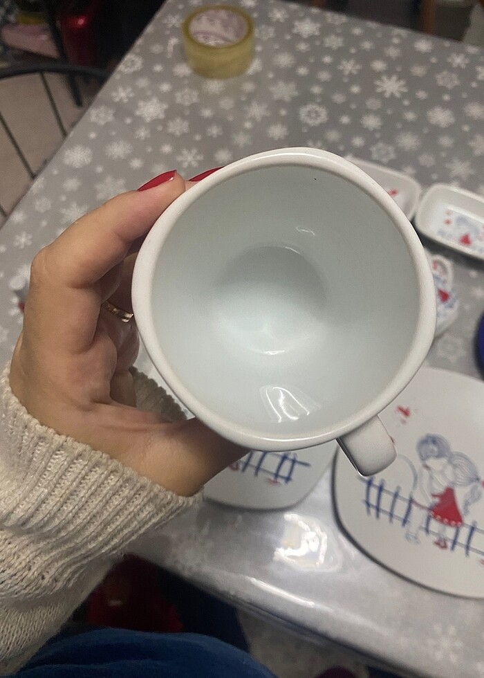 11 parça keyfi aşk keramika kahvaltı seti - Görsel 3