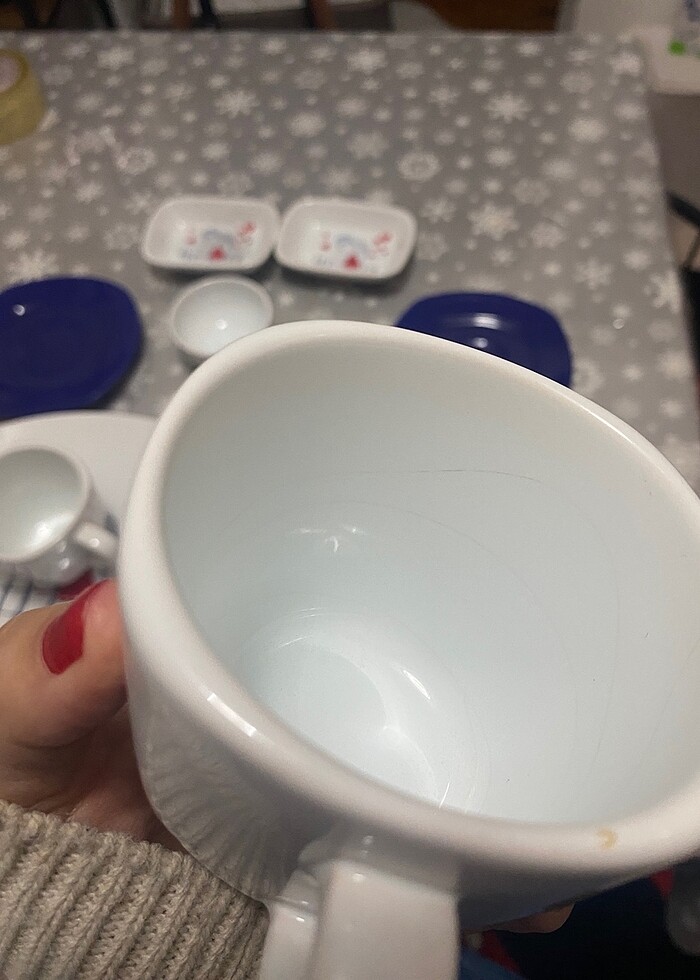 11 parça keyfi aşk keramika kahvaltı seti - Görsel 5