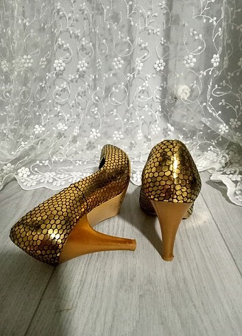 36 Beden altın Renk Gold stiletto