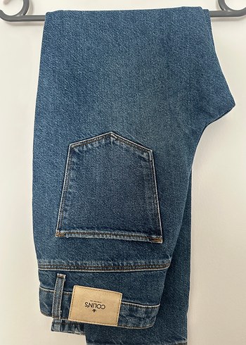 Düğmeli Mavi Denim Kadın Jean