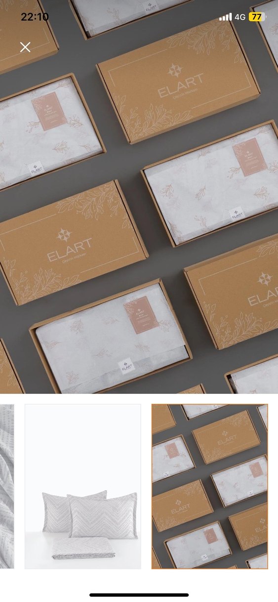 Elart keten görünümlü çift kişilik yatak örtüsü seti - Görsel 4