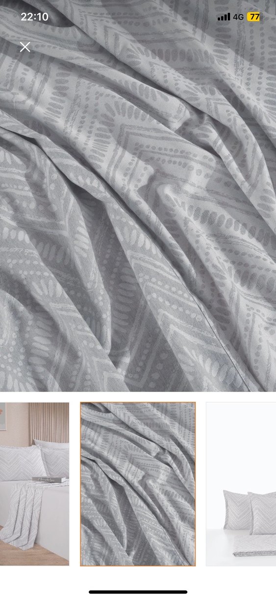 Elart keten görünümlü çift kişilik yatak örtüsü seti - Görsel 3