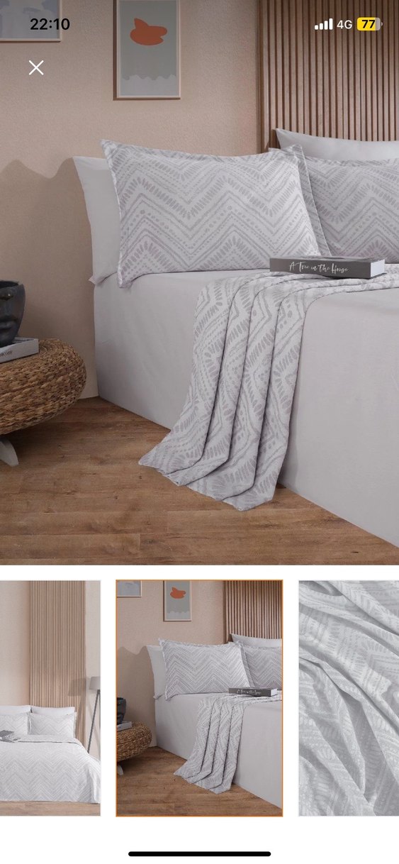 Elart keten görünümlü çift kişilik yatak örtüsü seti - Görsel 2