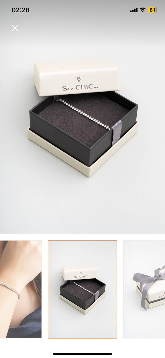 18 ayar beyaz altın kaplama gümüş su yolu bileklik - Görsel 2