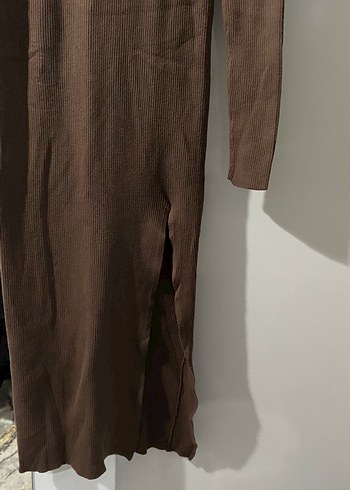 Yırtmaçlı Uzun Triko Elbise - Görsel 2