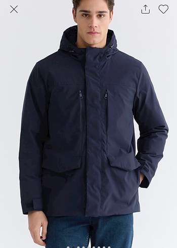 Erkek Lacivert Midi Boy Ceket - Görsel 2