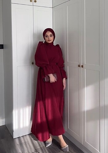 Cherry uzun tesettür elbise