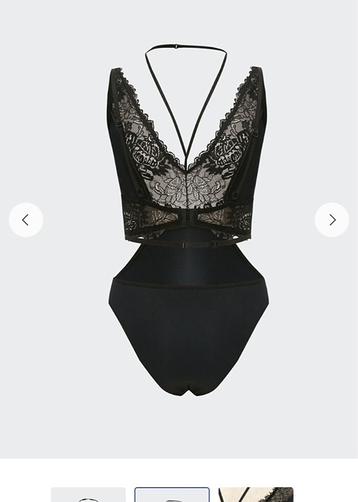 Dantelli çıt çıtlı bodysuit - Görsel 2