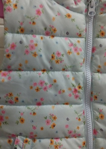 Çiçek Desenli Fermuarlı Kız Yeleği - Görsel 2