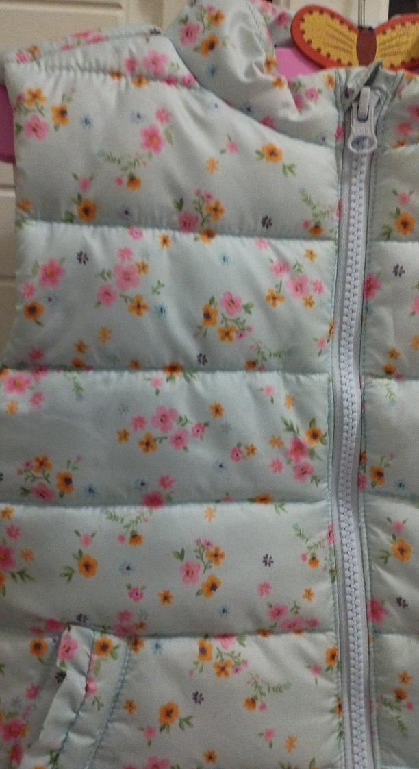 Çiçek Desenli Fermuarlı Kız Yeleği - Görsel 2