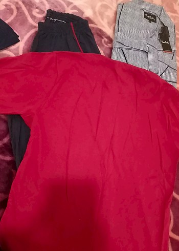 Düğmeli bordo  Erkek Pijama takimi - Görsel 2