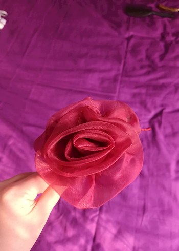 Kırmızı Dantel ve Çiçekli Bohem El Yapımı Tef - Görsel 7