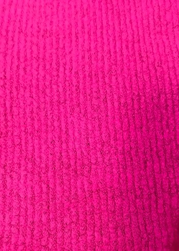 Pembe Boğazlı Örgü Kadın Kazak - Görsel 4