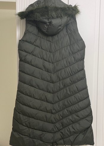 Kadın yeşil Uzun Kürklü Yelek - Görsel 3