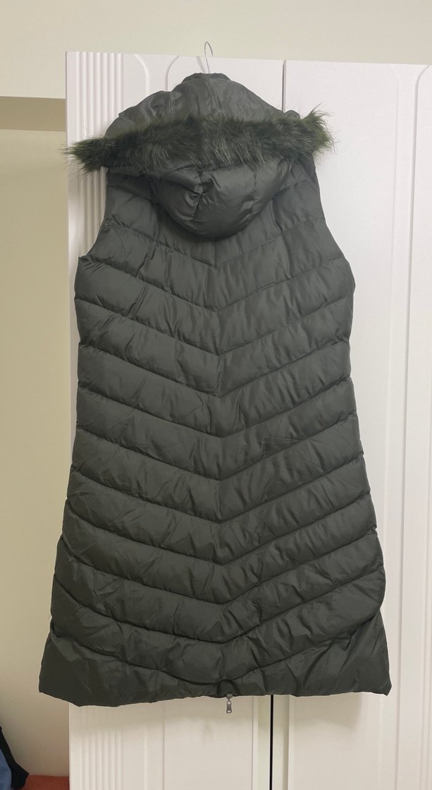 Kadın yeşil Uzun Kürklü Yelek - Görsel 3