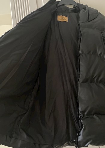 Siyah Deri Puff Mont - Görsel 4