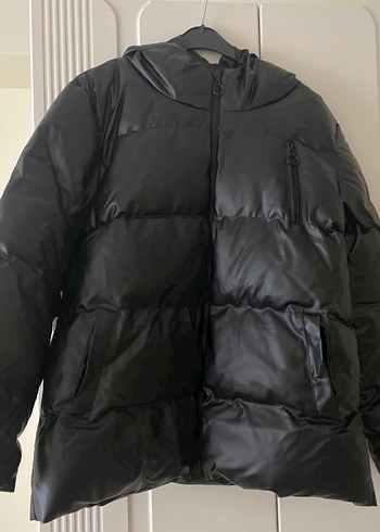 Siyah Deri Puff Mont - Görsel 2