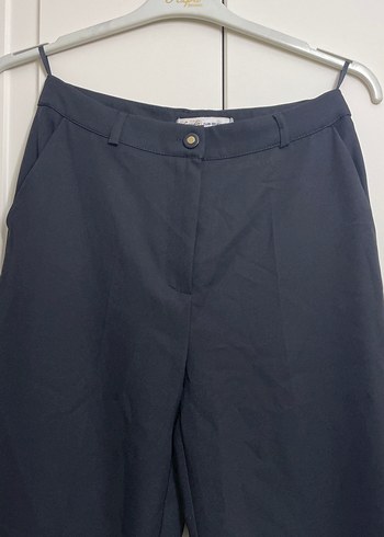 Kadın Siyah Kumaş Kumaş Pantolon - Görsel 2