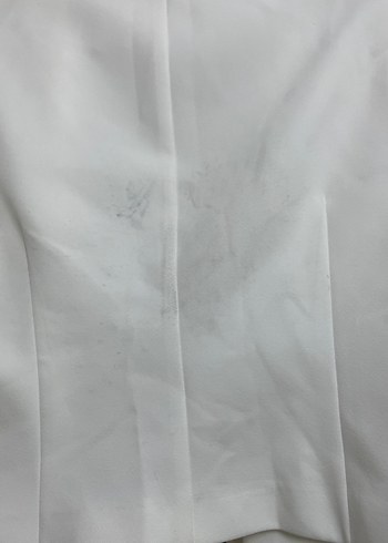 Beyaz arkadan bağlamalı Kemerli Mini Kadın Blazer - Görsel 3